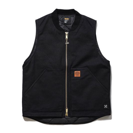 BLUCO / RIB COLLAR DUCK VEST (BLACK)
