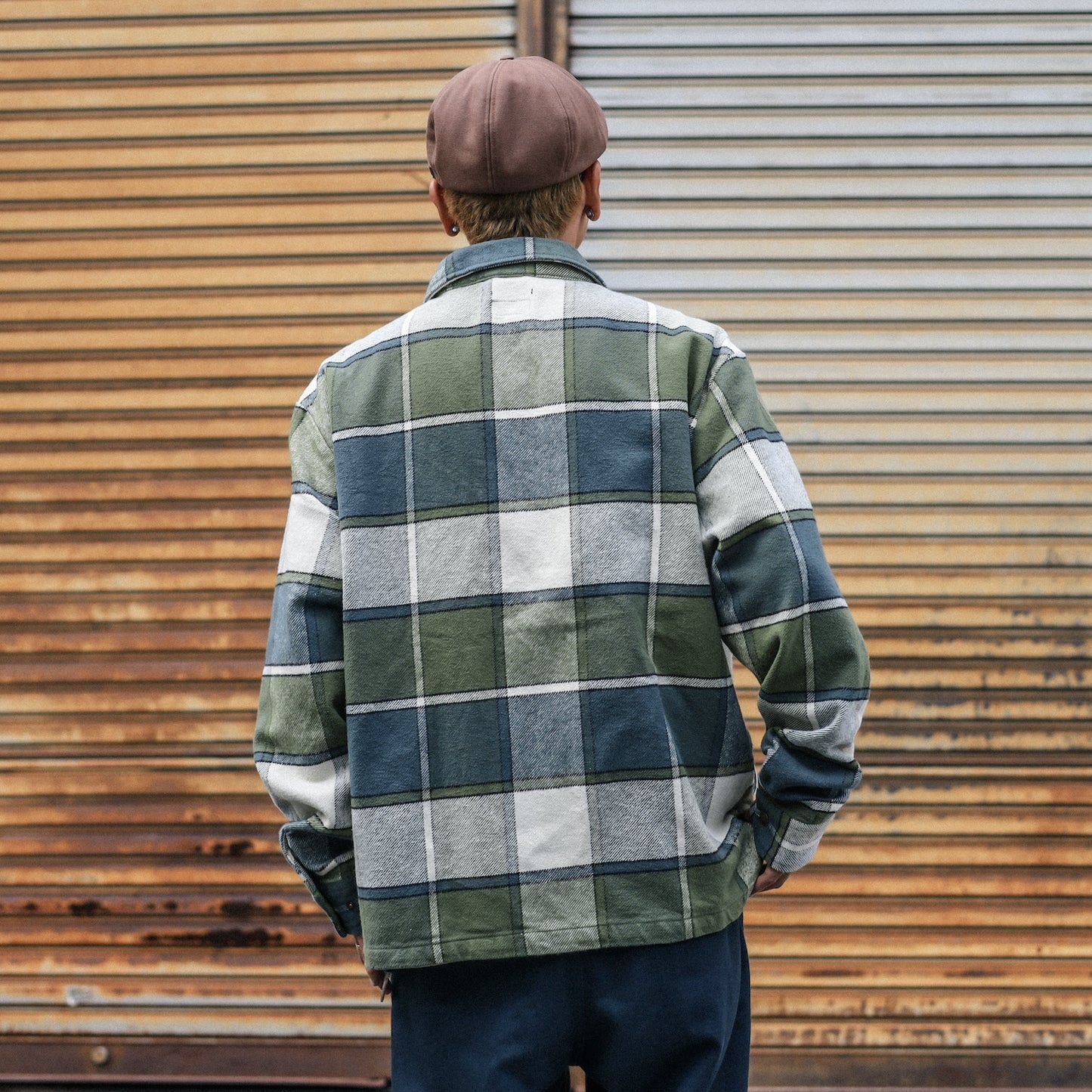 BRIXTON / MOTOR ZIP JACKET (BLUE MIRAGE/DILL PLAID)