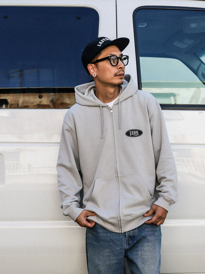 LZBN / MOTOR OVAL ZIP HOODIE (GREY)