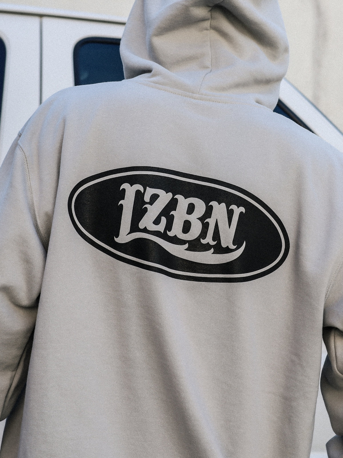 LZBN / MOTOR OVAL ZIP HOODIE (GREY)