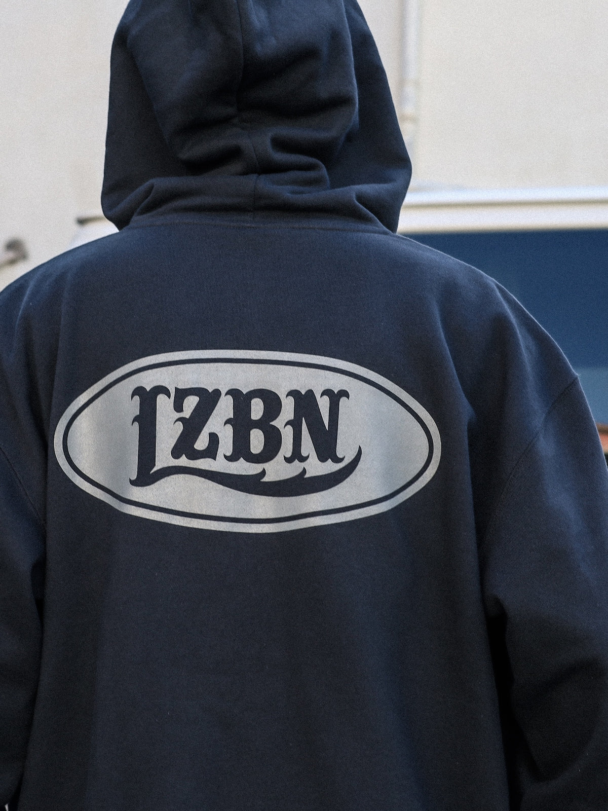 LZBN / MOTOR OVAL ZIP HOODIE (NAVY)