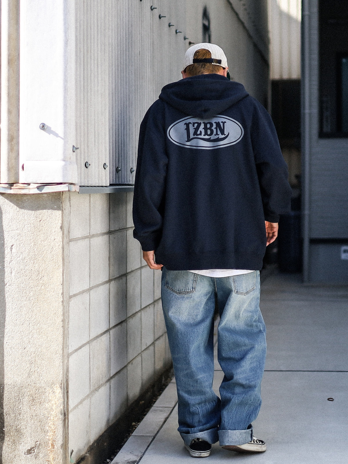 LZBN / MOTOR OVAL ZIP HOODIE (NAVY)