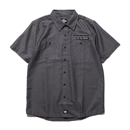 INDEPENDENT / FREE ON THE STREETS S/S SHIRT (ASH/BLACK STRIPES)