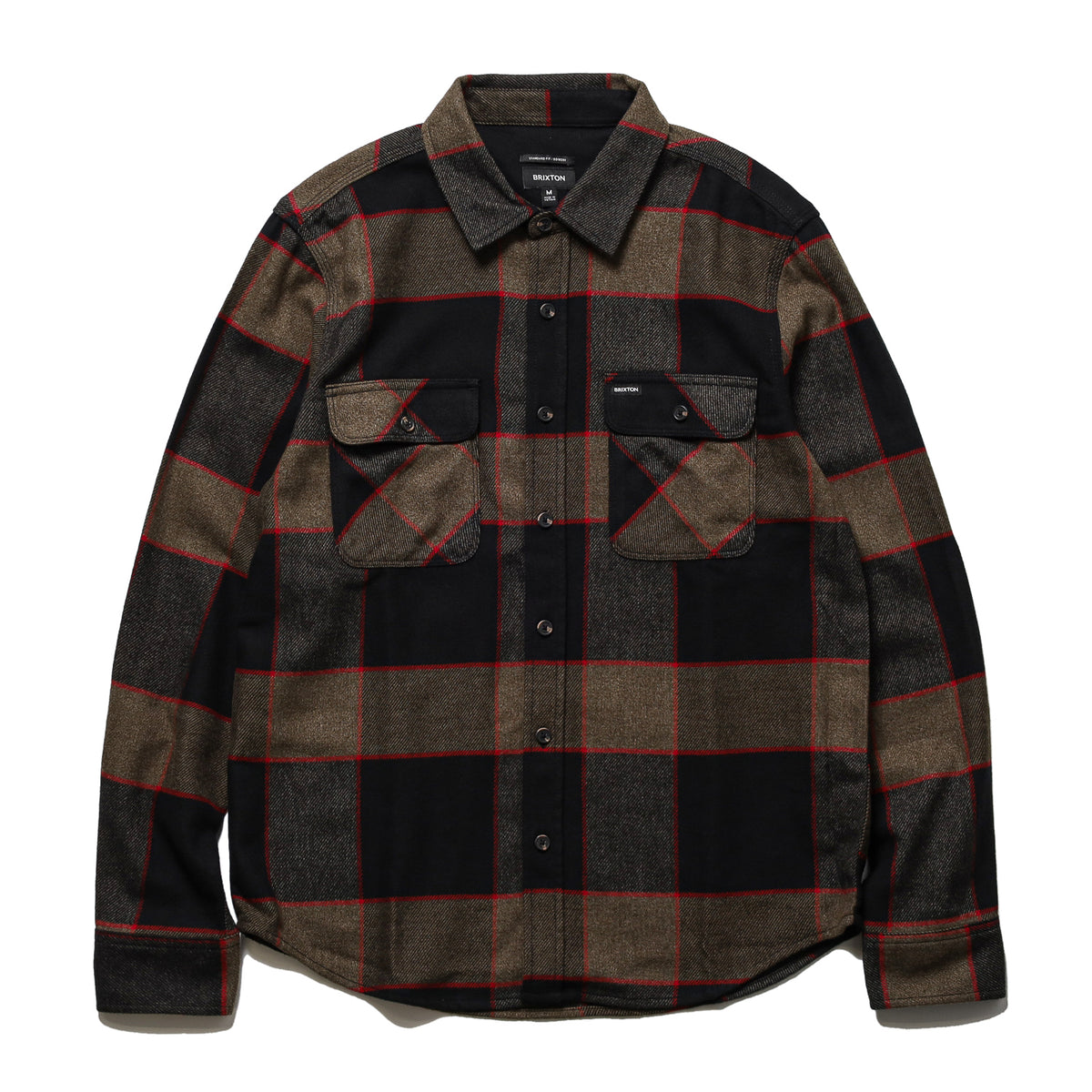 BRIXTON / BOWERY L/S FLANNEL (HEATHER GREY/CHARCOAL)