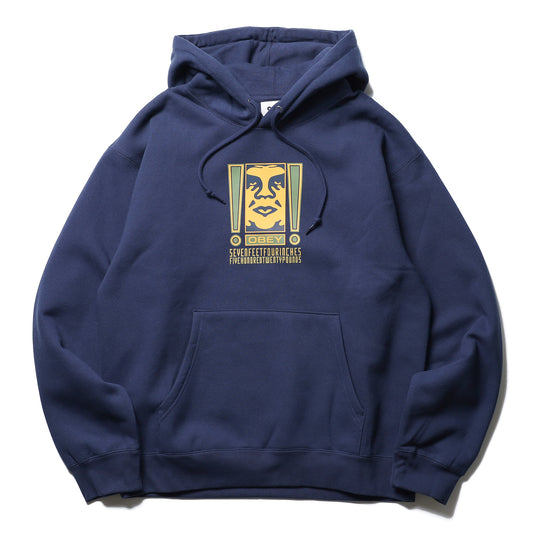 OBEY / OBEY DOUBLE EXCLAMATION HOODIE (ACADEMY NAVY)