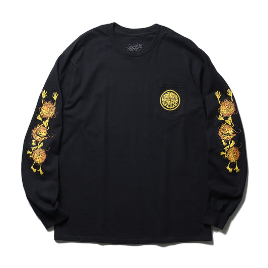 ANTIHERO / GRIMPLE SLEEVE L/S POCKET TEE (BLACK)