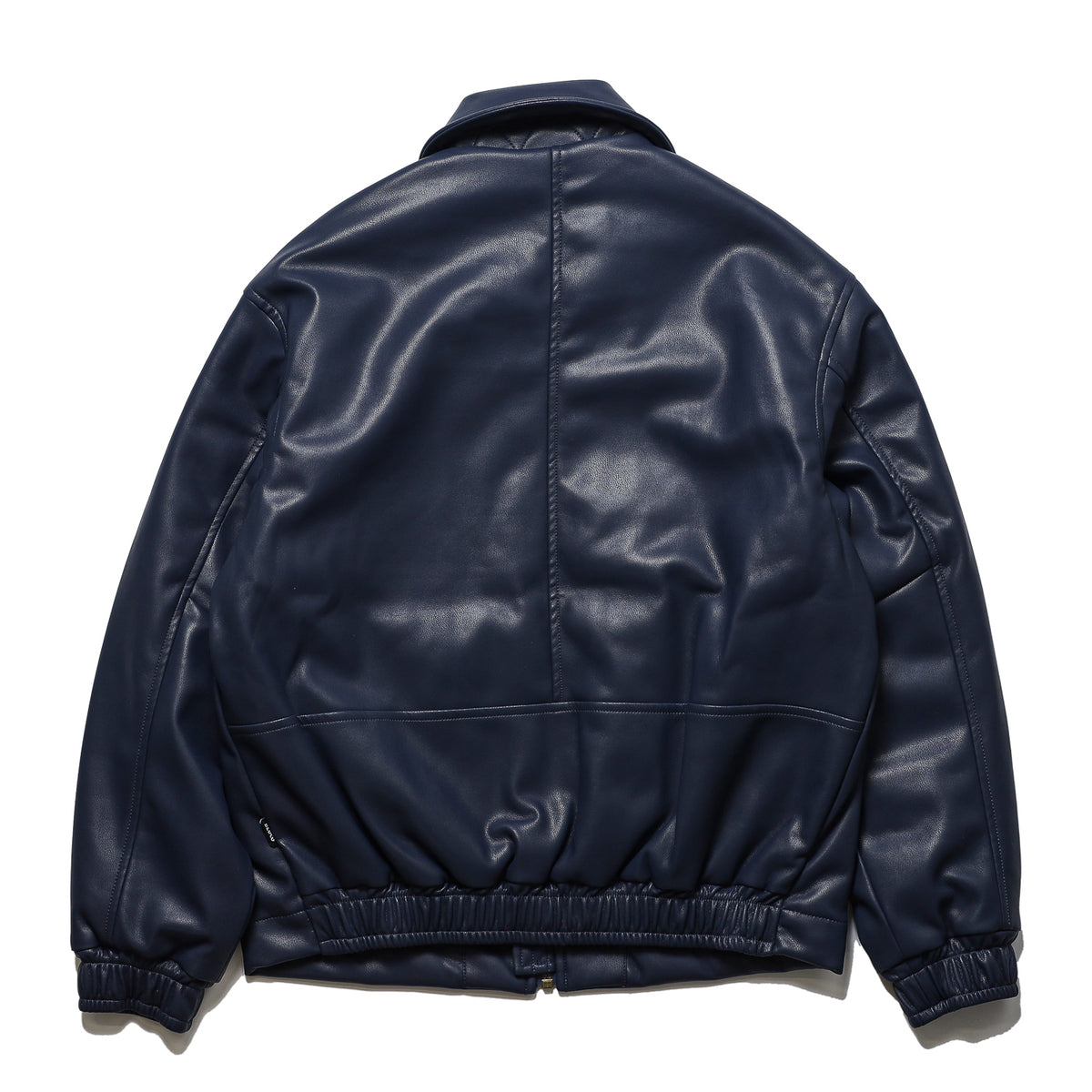 BLUCO / SYNTHETIC LEATHER BOMBER JACKET (NAVY)