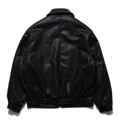 BLUCO / SYNTHETIC LEATHER BOMBER JACKET (BLACK)