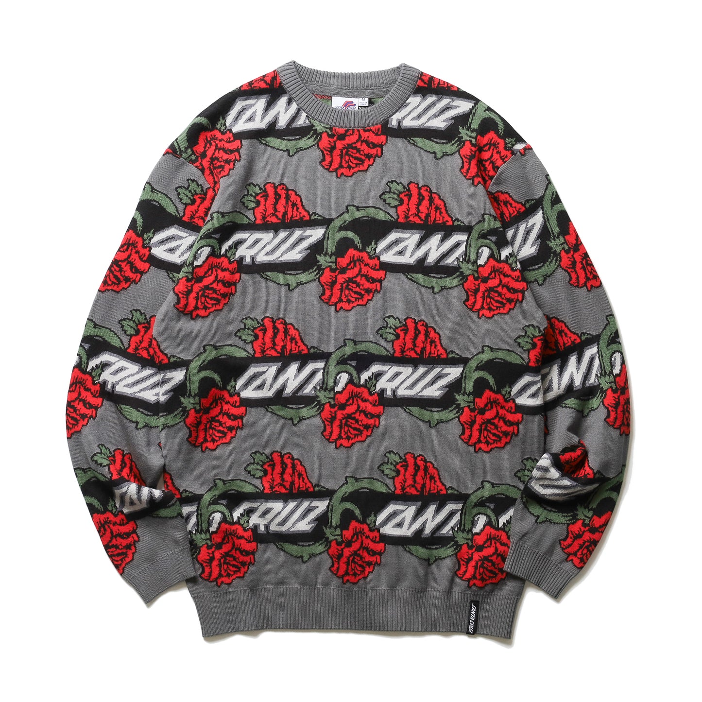 SANTA CRUZ / DRESSEN ROSE VINE CREW SWEATER (BLACK)