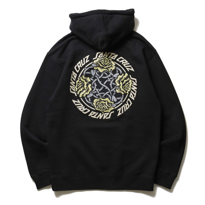 SANTA CRUZ / DRESSEN ROSE SOLO CENTER PULLOVER HOODIE (BLACK)