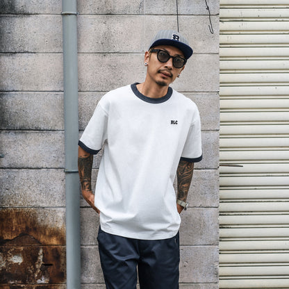 BLUCO / HEAVY DRY COTTON RINGER TEE -BLC- (WHITE)
