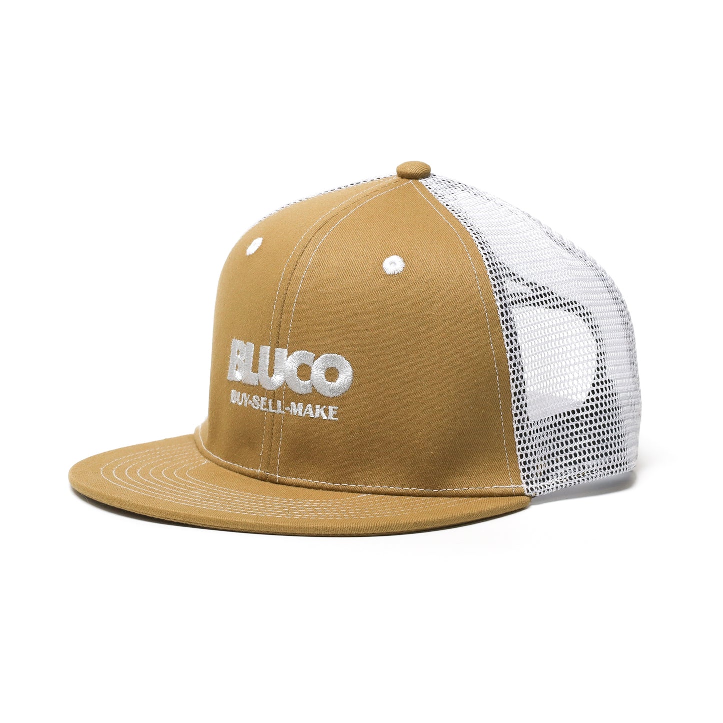 BLUCO / 6PANEL MESH CAP -LOGO- (KHAKI/WHITE)