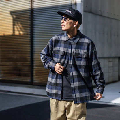 INDEPENDENT / BELMONT L/S FLANNEL SHIRT (NAVY)