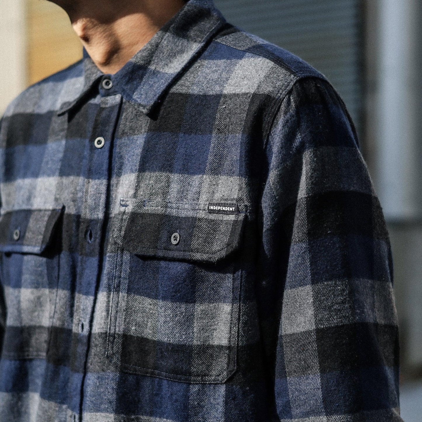 INDEPENDENT / BELMONT L/S FLANNEL SHIRT (NAVY)