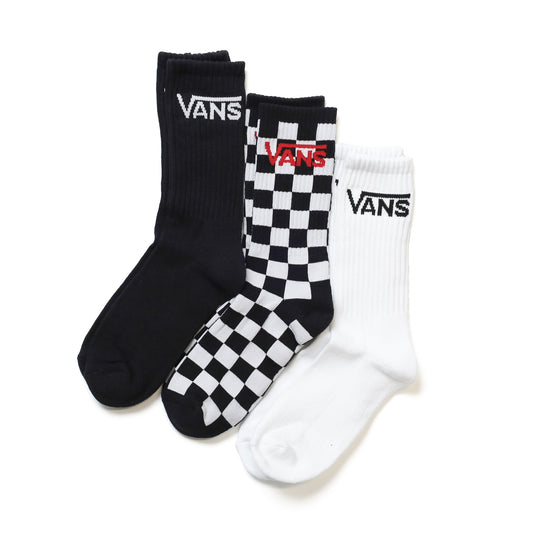 VANS / CLASSIC CREW SOCKS 3PK (BLACK/WHITE)