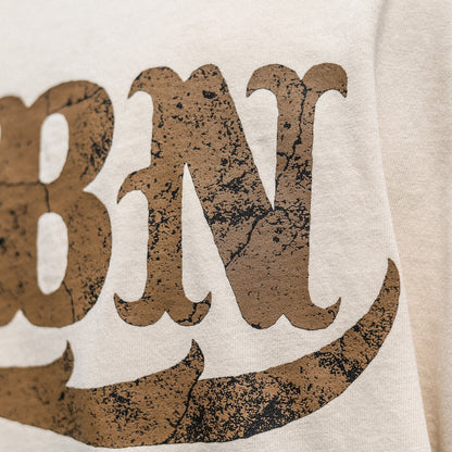 LZBN / STONE LZBN LOGO PIGMENT DYED TEE (NATURAL)