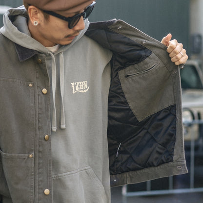 LZBN / OVAL LOGO PATCH CANVAS WORK JACKET (ASPHALT)