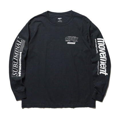 OBEY / PERSISTENT MOVEMENT PIGMENT BOX L/S TEE (PIGMENT TRUE VINTAGE BLACK)
