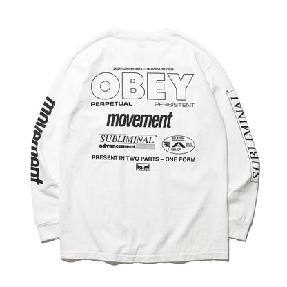 OBEY / PERSISTENT MOVEMENT PIGMENT BOX L/S TEE (PIGMENT VINTAGE WHITE)