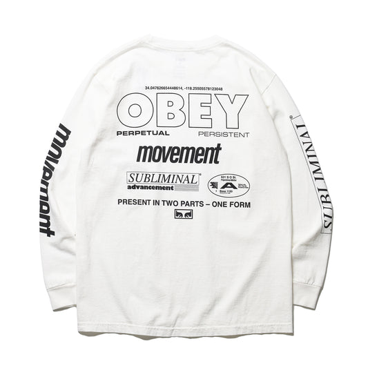 OBEY / PERSISTENT MOVEMENT PIGMENT BOX L/S TEE (PIGMENT VINTAGE WHITE)
