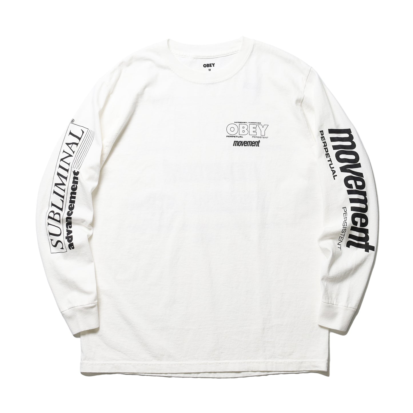 OBEY / PERSISTENT MOVEMENT PIGMENT BOX L/S TEE (PIGMENT VINTAGE WHITE)