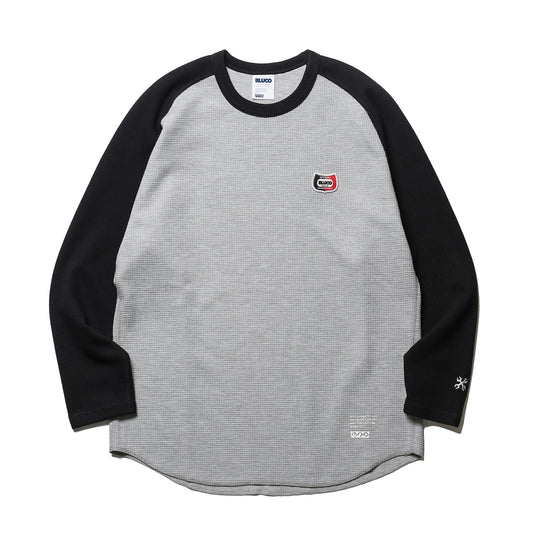 BLUCO / RAGLAN THERMAL SHIRT -CHAMP- (GRAY-BLACK)