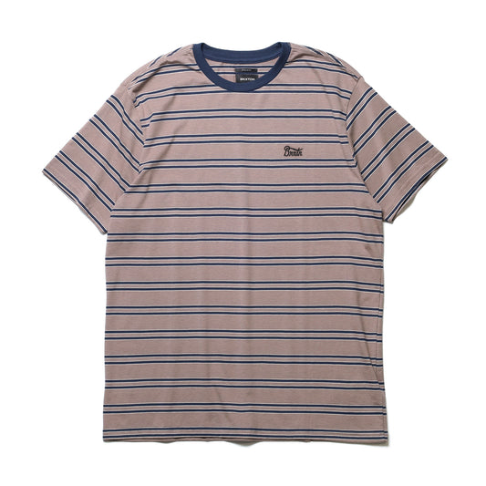 BRIXTON / HILT STITH S/S KNIT (CINDER GREY/WASHED NAVY)