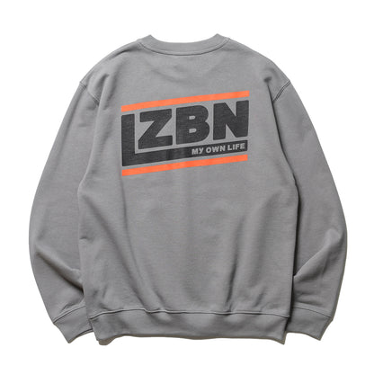 LZBN / SLANT LOGO LIGHTWEIGHT CREWNECK SWEAT (GREY)