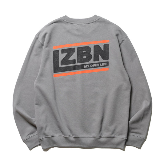LZBN / SLANT LOGO LIGHTWEIGHT CREWNECK SWEAT (GREY)