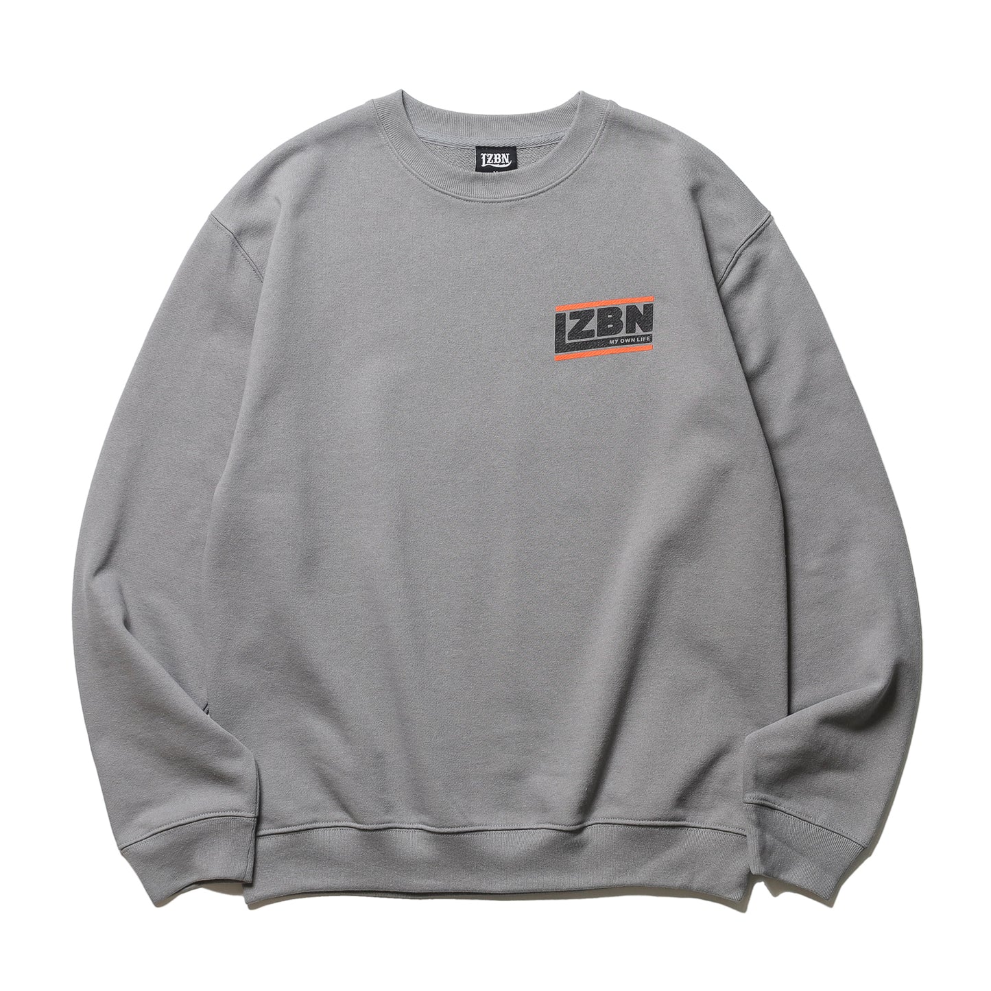 LZBN / SLANT LOGO LIGHTWEIGHT CREWNECK SWEAT (GREY)