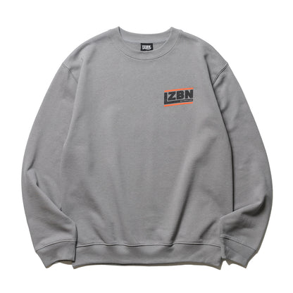 LZBN / SLANT LOGO LIGHTWEIGHT CREWNECK SWEAT (GREY)