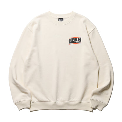 LZBN / SLANT LOGO LIGHTWEIGHT CREWNECK SWEAT (NATURAL)