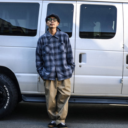 BLUCO / OMBRE CHECK FLANNEL SHIRT (NAVY)