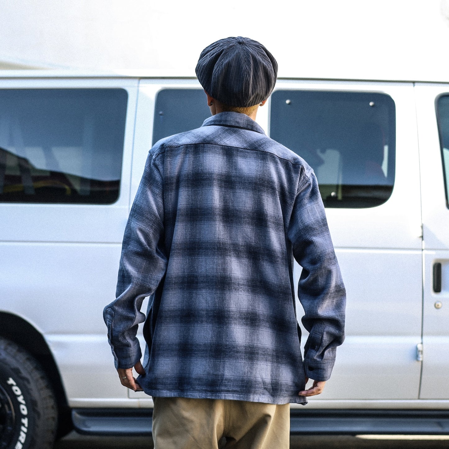 BLUCO / OMBRE CHECK FLANNEL SHIRT (NAVY)