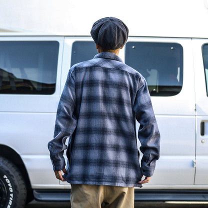 BLUCO / OMBRE CHECK FLANNEL SHIRT (NAVY)
