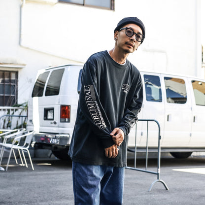 OBEY / PERSISTENT MOVEMENT PIGMENT BOX L/S TEE (PIGMENT TRUE VINTAGE BLACK)