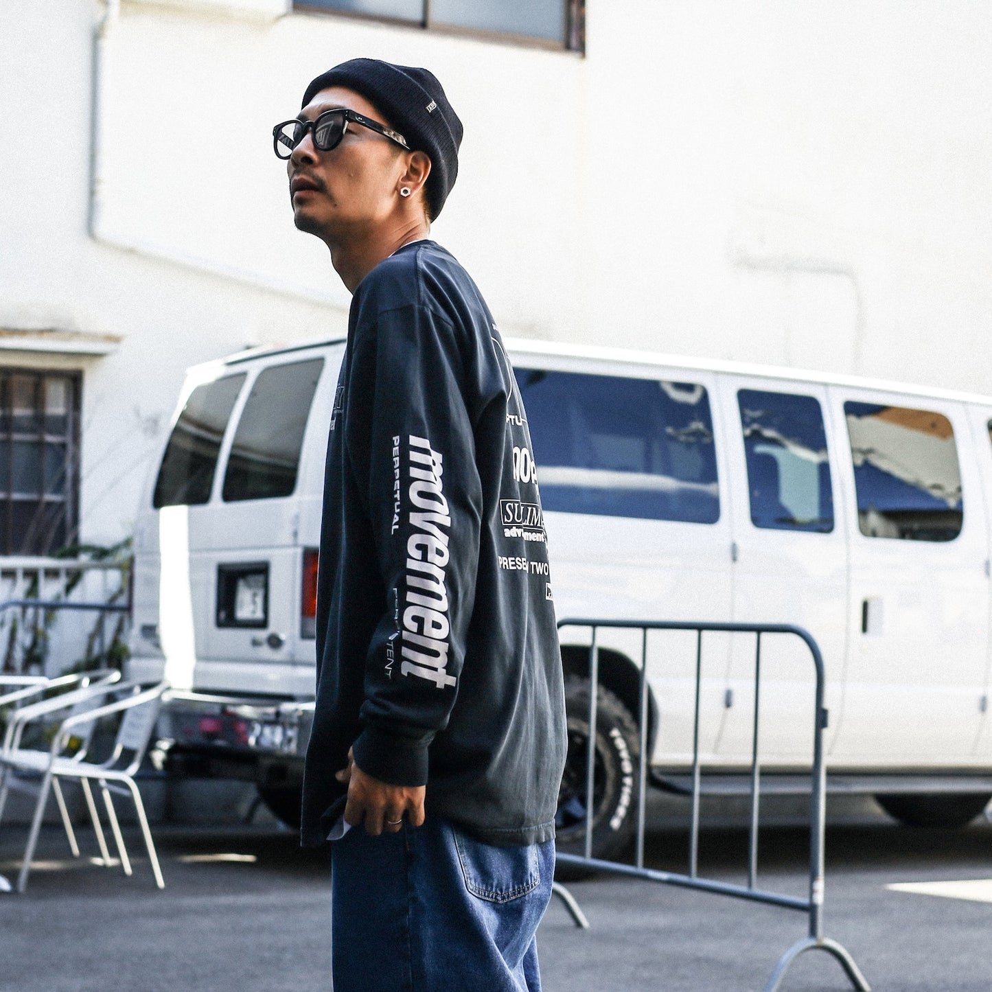 OBEY / PERSISTENT MOVEMENT PIGMENT BOX L/S TEE (PIGMENT TRUE VINTAGE BLACK)