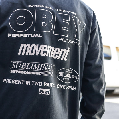 OBEY / PERSISTENT MOVEMENT PIGMENT BOX L/S TEE (PIGMENT TRUE VINTAGE BLACK)