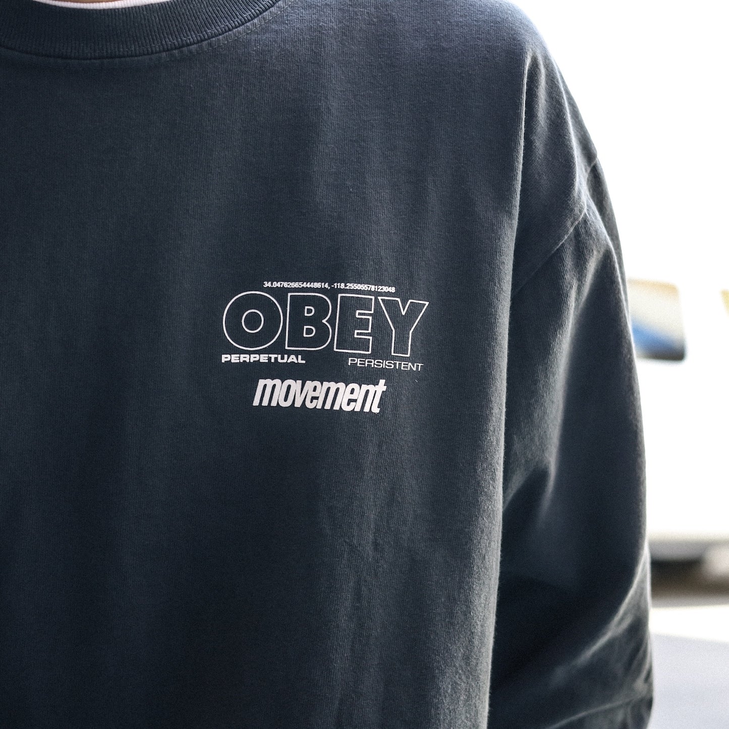 OBEY / PERSISTENT MOVEMENT PIGMENT BOX L/S TEE (PIGMENT TRUE VINTAGE BLACK)