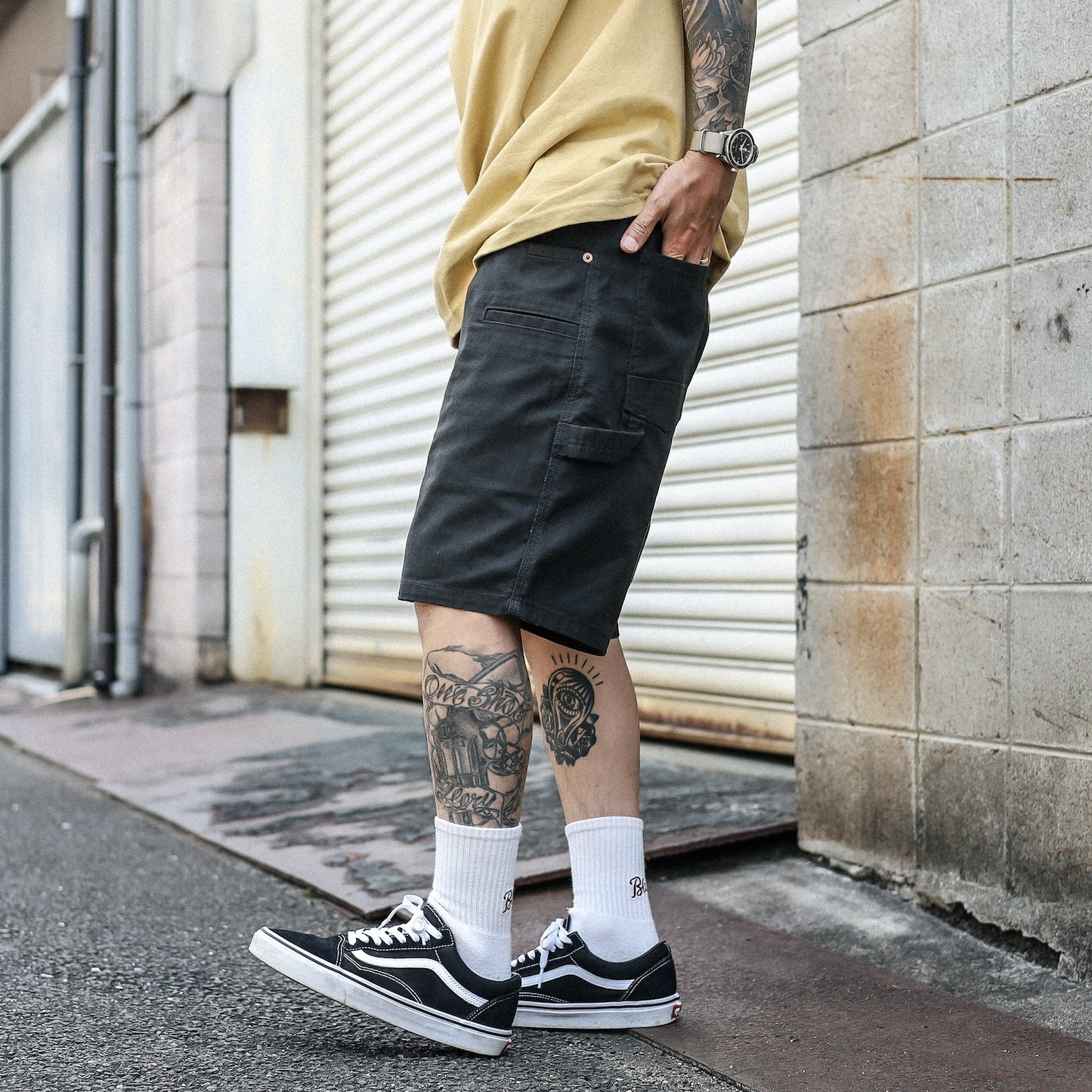 BRIXTON / BUILDERS CARPENTER SHORT (WASHED BLACK)