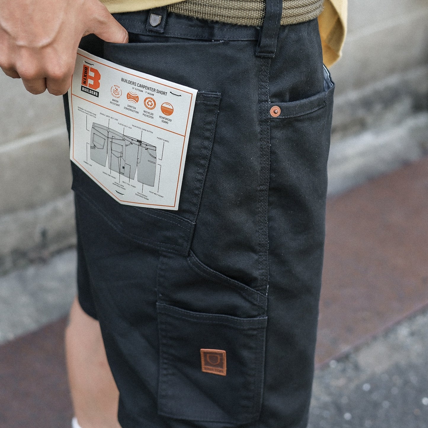 BRIXTON / BUILDERS CARPENTER SHORT (WASHED BLACK)