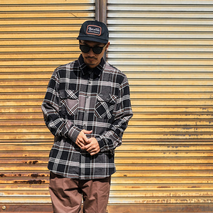 BRIXTON / BOWERY L/S FLANNEL (BLACK/CHARCOAL/PINECONE)