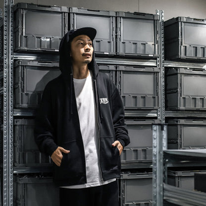 LZBN / LZBN LOGO LIGHTWEIGHT ZIP HOODIE (BLACK)