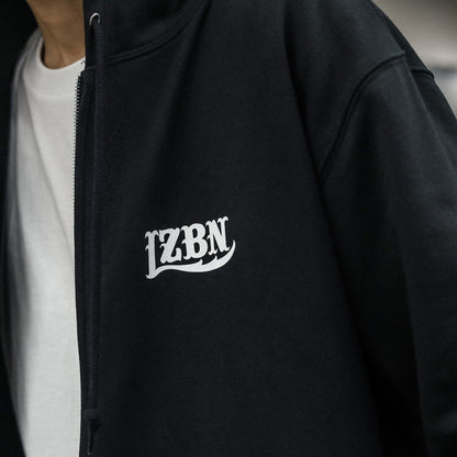 LZBN / LZBN LOGO LIGHTWEIGHT ZIP HOODIE (BLACK)
