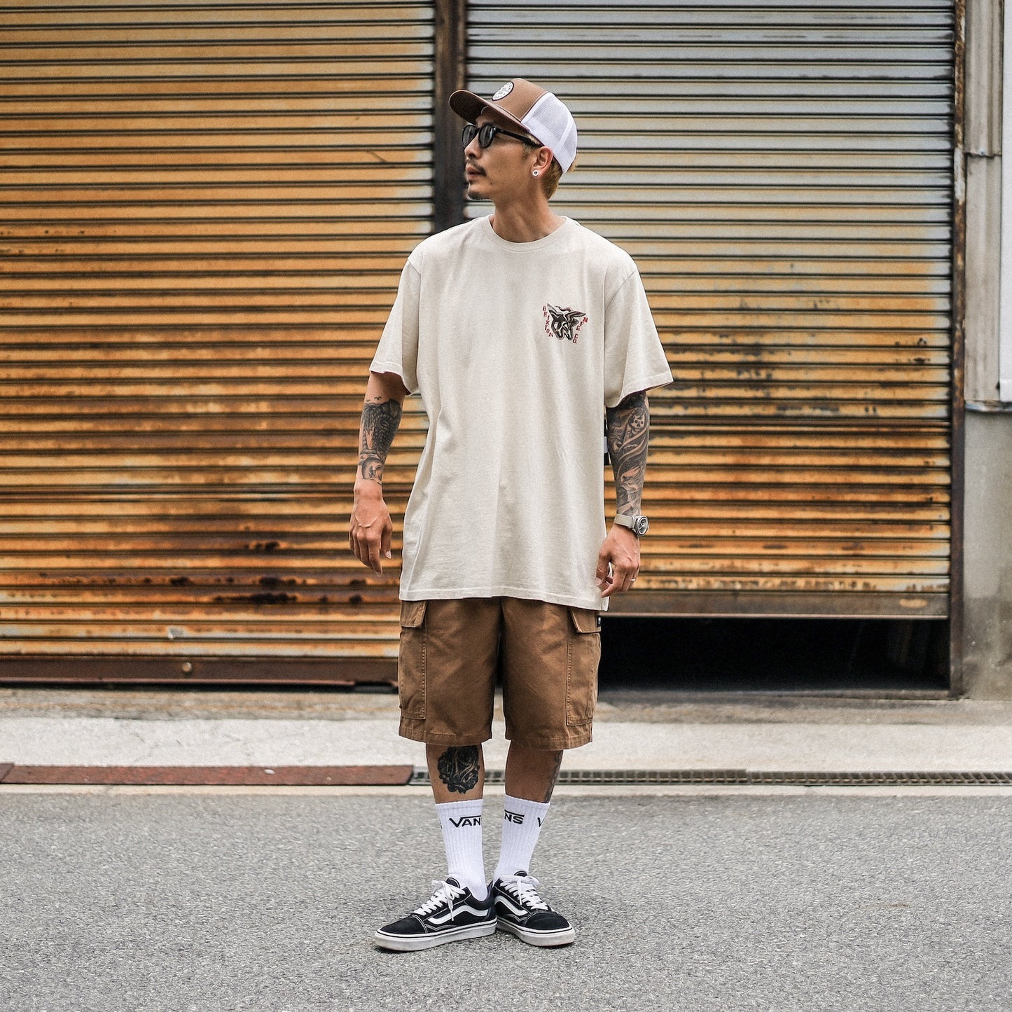 BRIXTON / BATTLE S/S STANDARD TEE (CREAM CLASSIC WASH)