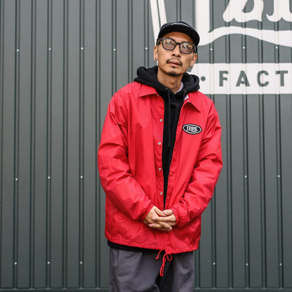 LZBN / OVAL PATCH NYLON COACH JACKET (RED)