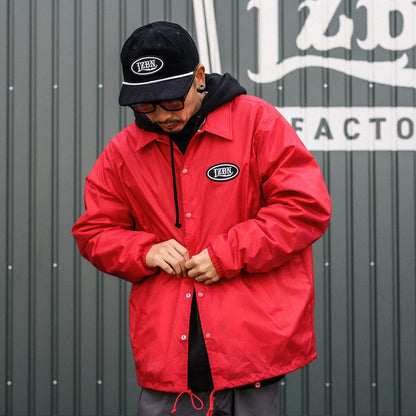 LZBN / OVAL PATCH NYLON COACH JACKET (RED)