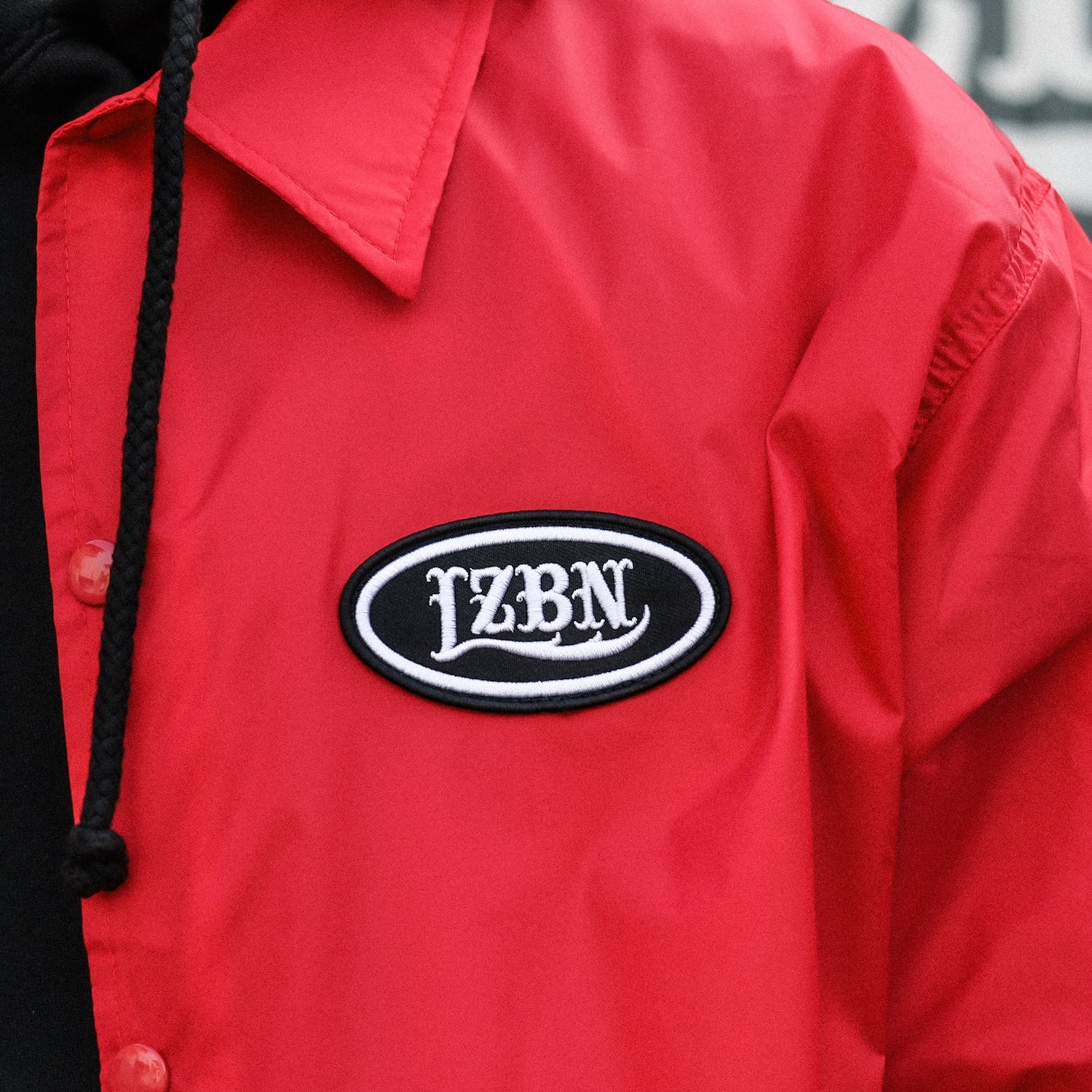 LZBN / OVAL PATCH NYLON COACH JACKET (RED) – Feelin'