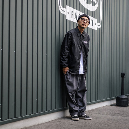 LZBN / OVAL PATCH NYLON COACH JACKET (BLACK)