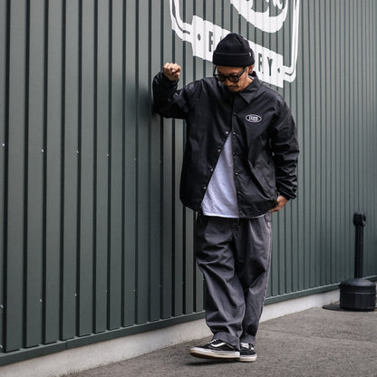 LZBN / OVAL PATCH NYLON COACH JACKET (BLACK)